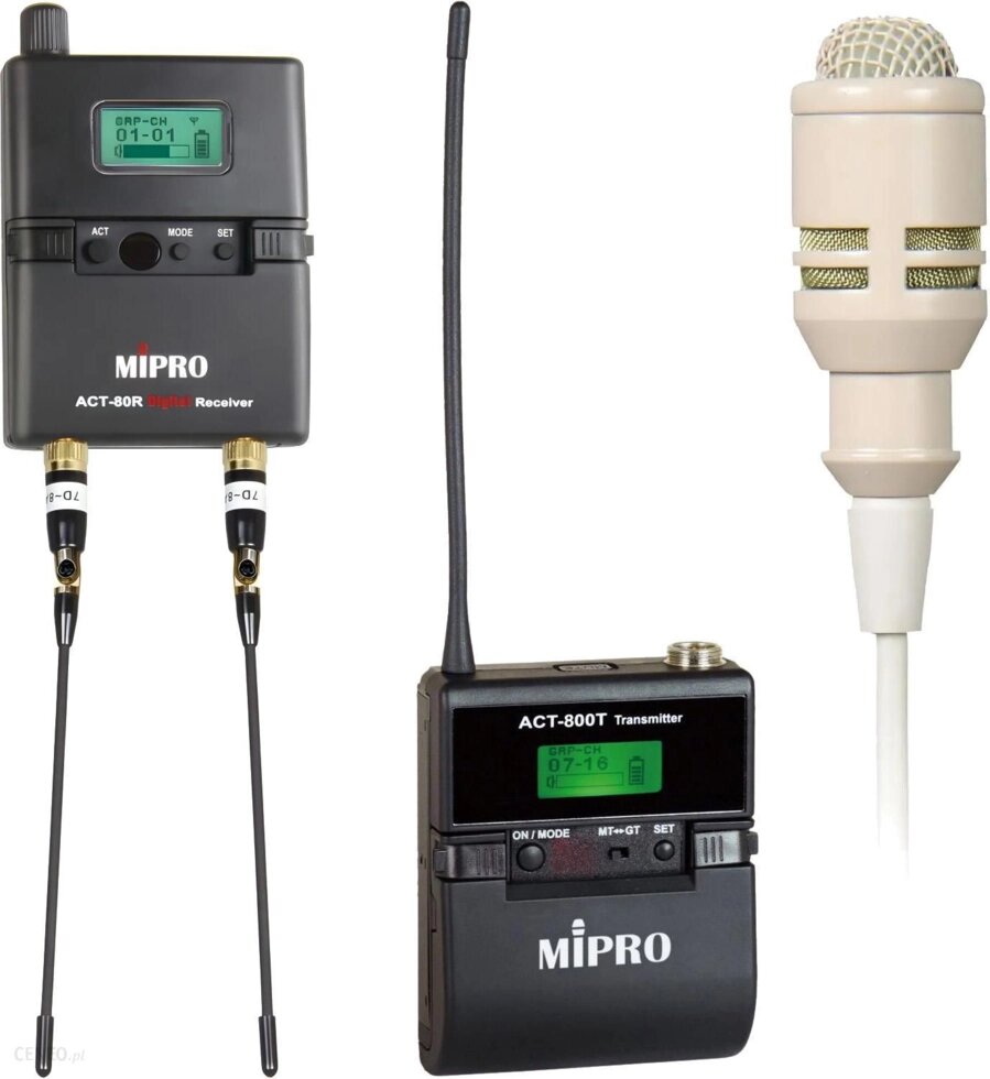 MIPRO ACT-80R / ACT-800T / MU-53LS | Zestaw mikrofon bezprzewodowy krawato